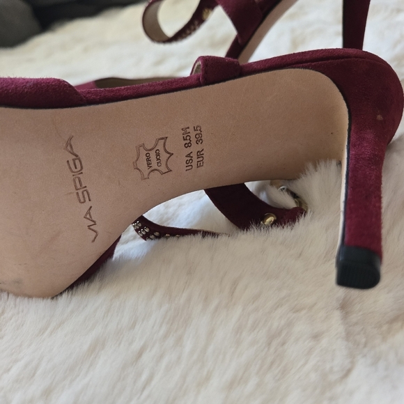 Via Spiga Strappy Heels Maroon Size 8.5 - Picture 7 of 7